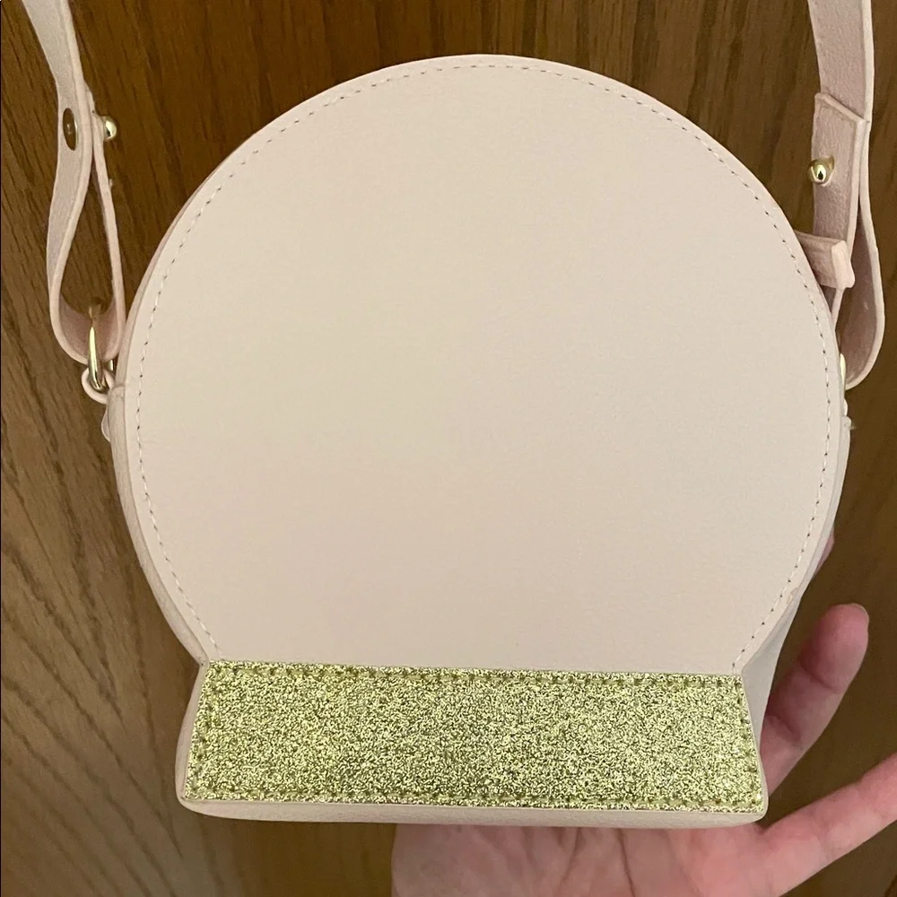 Bath & Body Works NWT Ice Skating Pink Mouse Snow Globe Bag with Gold Base - Picture 4 of 11